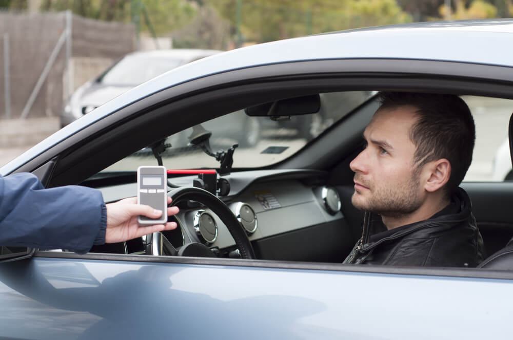 Man refusing a breathalyzer test